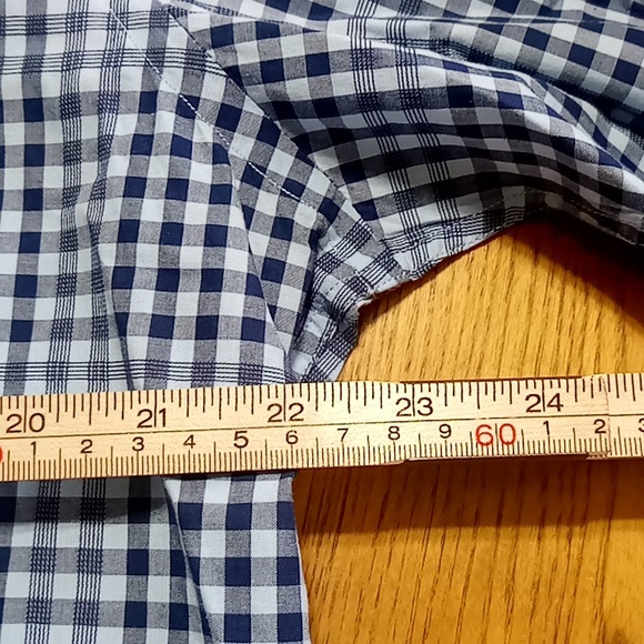 TAILORBYRD Mens LARGE Shirt Preowned Used Blue Checkered Long Sleeve Casual Work - Picture 7 of 8